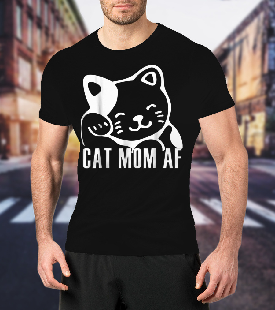 Cat Mom AF Clothing43 Playful Cat T-Shirt