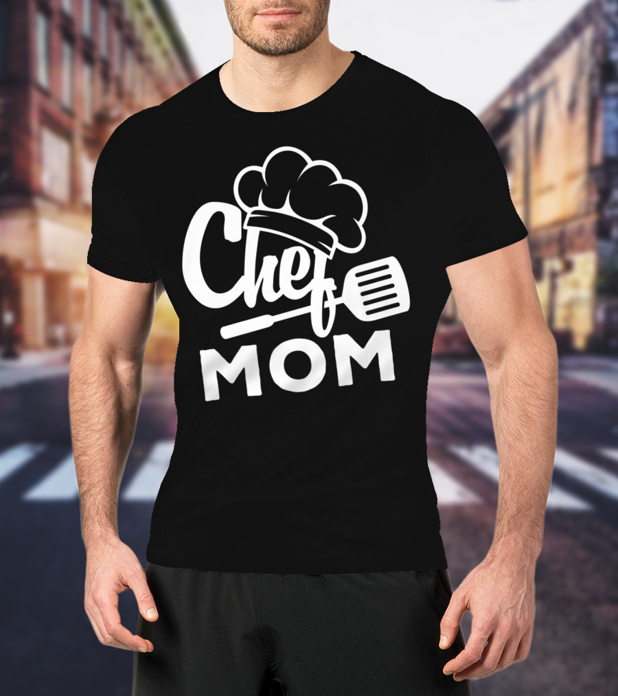 Chef Mom Cooking Hat And Spatula T-Shirt