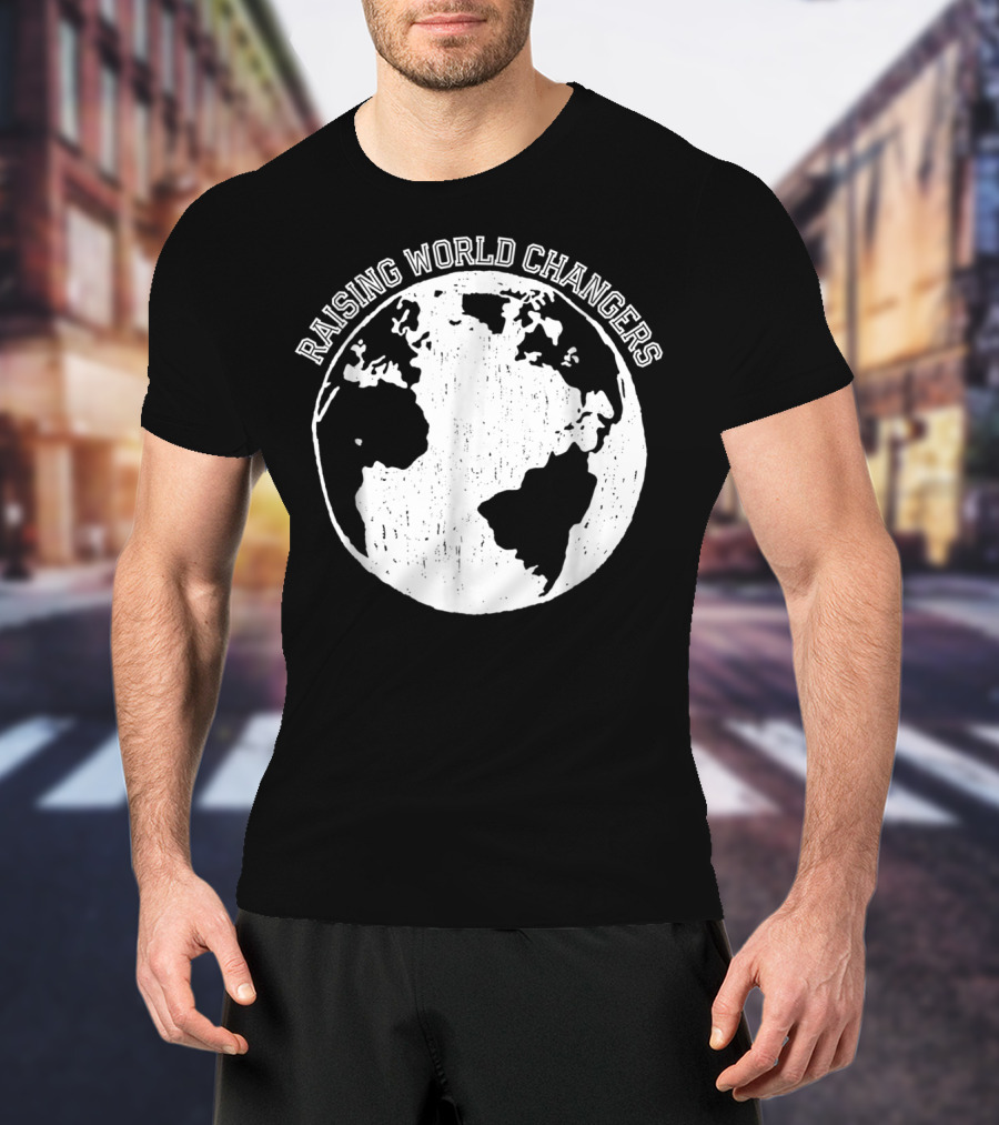 Raising World Changers Christian Mom World Map T-Shirt