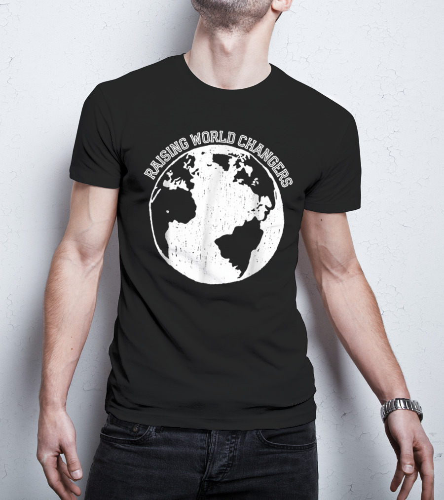 Raising World Changers Christian Mom World Map T-Shirt