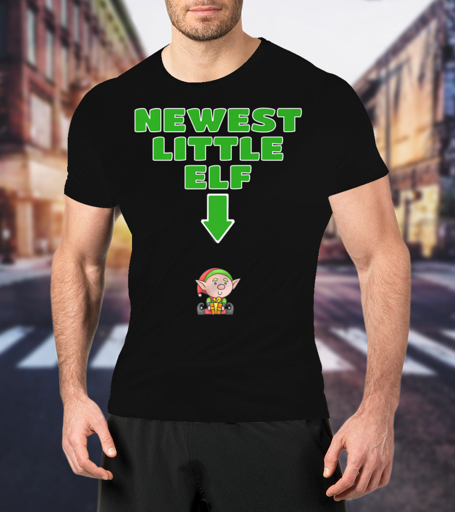 Newest Little Elf Christmas Expecting Mom To Be Pregnant Wife T-Shirt