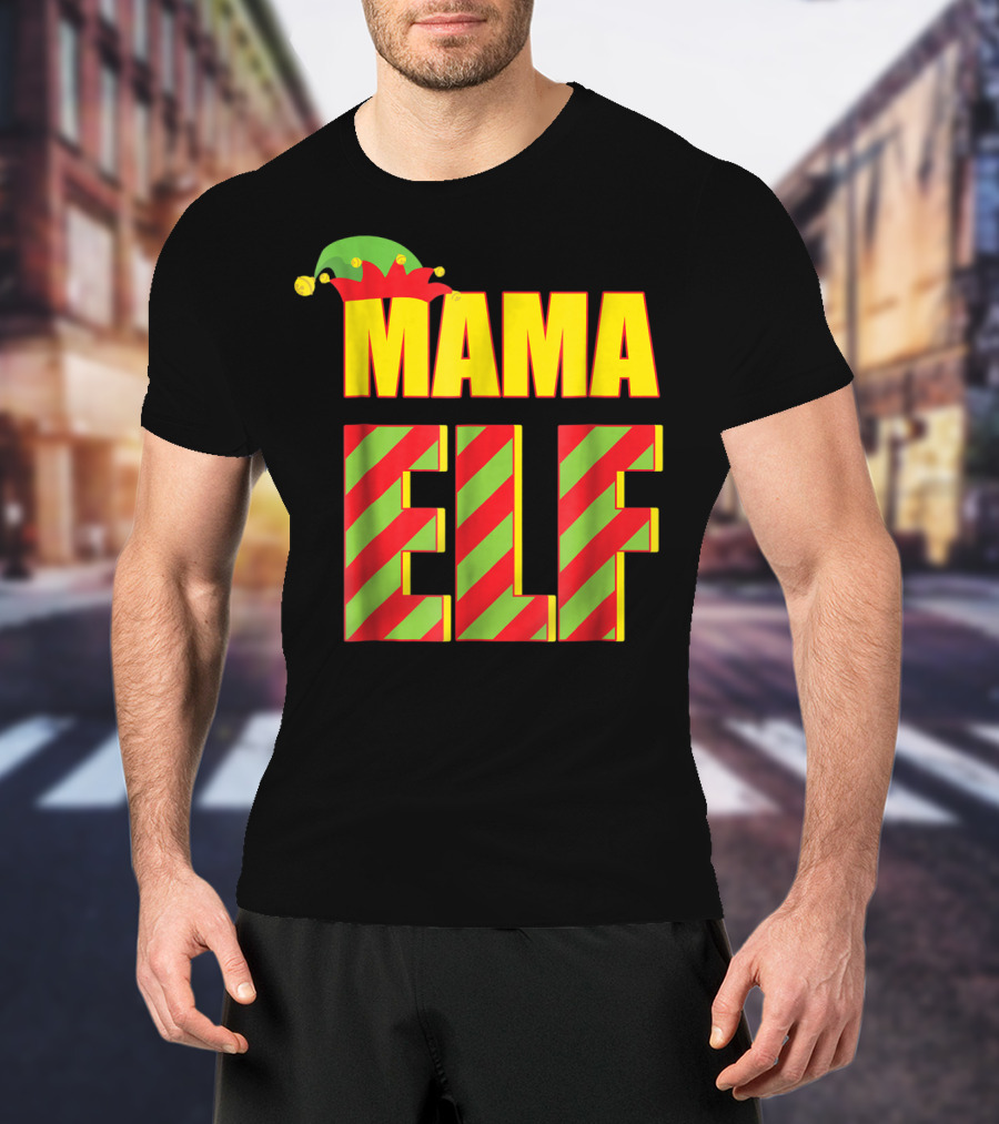 Mama Elf Christmas Family Matching Fun Women T-Shirt
