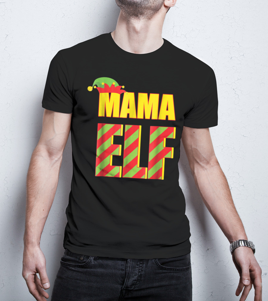 Mama Elf Christmas Family Matching Fun Women T-Shirt