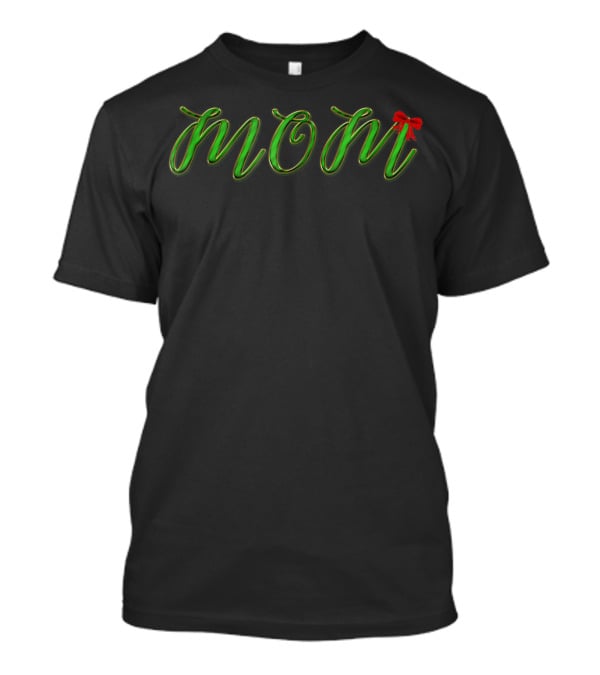 Christmas Santa Family Matching Mom With Red Bow T-Shirt