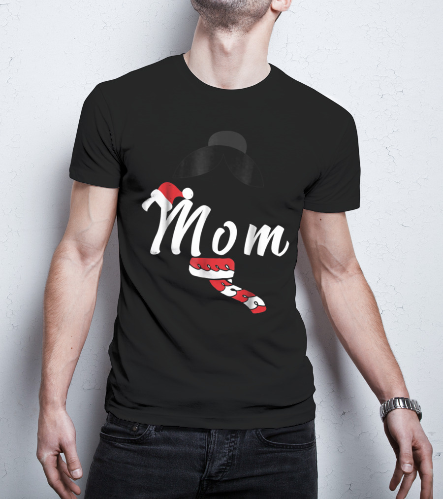 Cool Mom Christmas Santa Hat Candy Cane Family Matching Holiday T-Shirt
