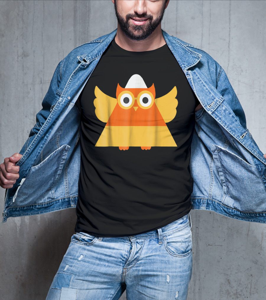 Cute Candy Corn Owl Halloween Costume Mom Matching T-Shirt