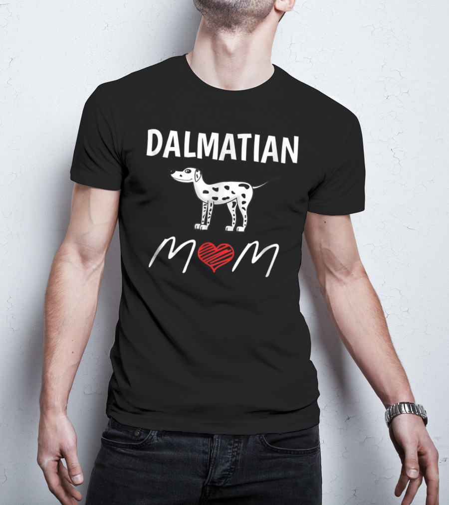 Dalmatian Mom Heart Design Mother Of Dalmatians T-Shirt