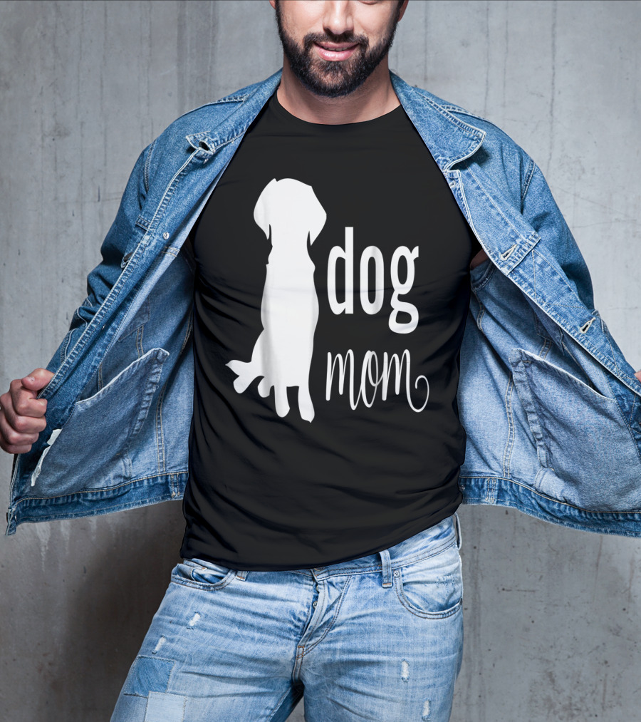 Dog Mom Silhouette White Dog Mom T-Shirt