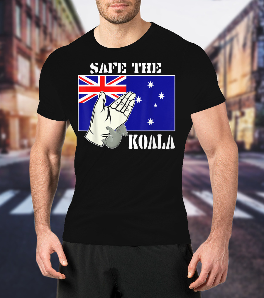 Safe The Koala Australia Flag Animal Welfare Koala T-Shirt
