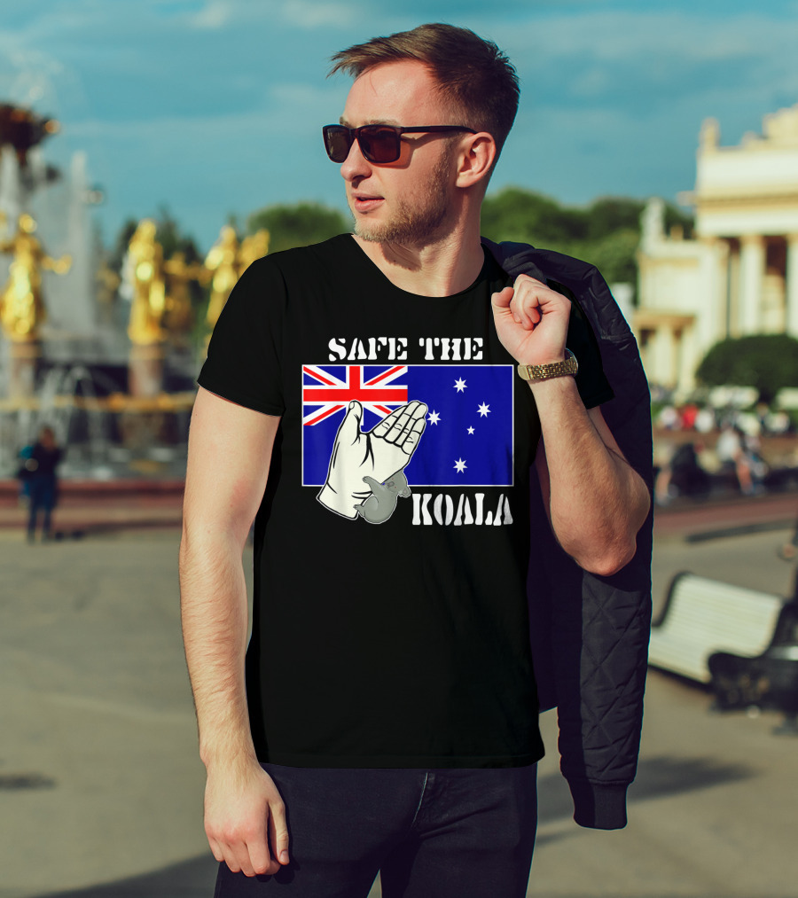 Safe The Koala Australia Flag Animal Welfare Koala T-Shirt
