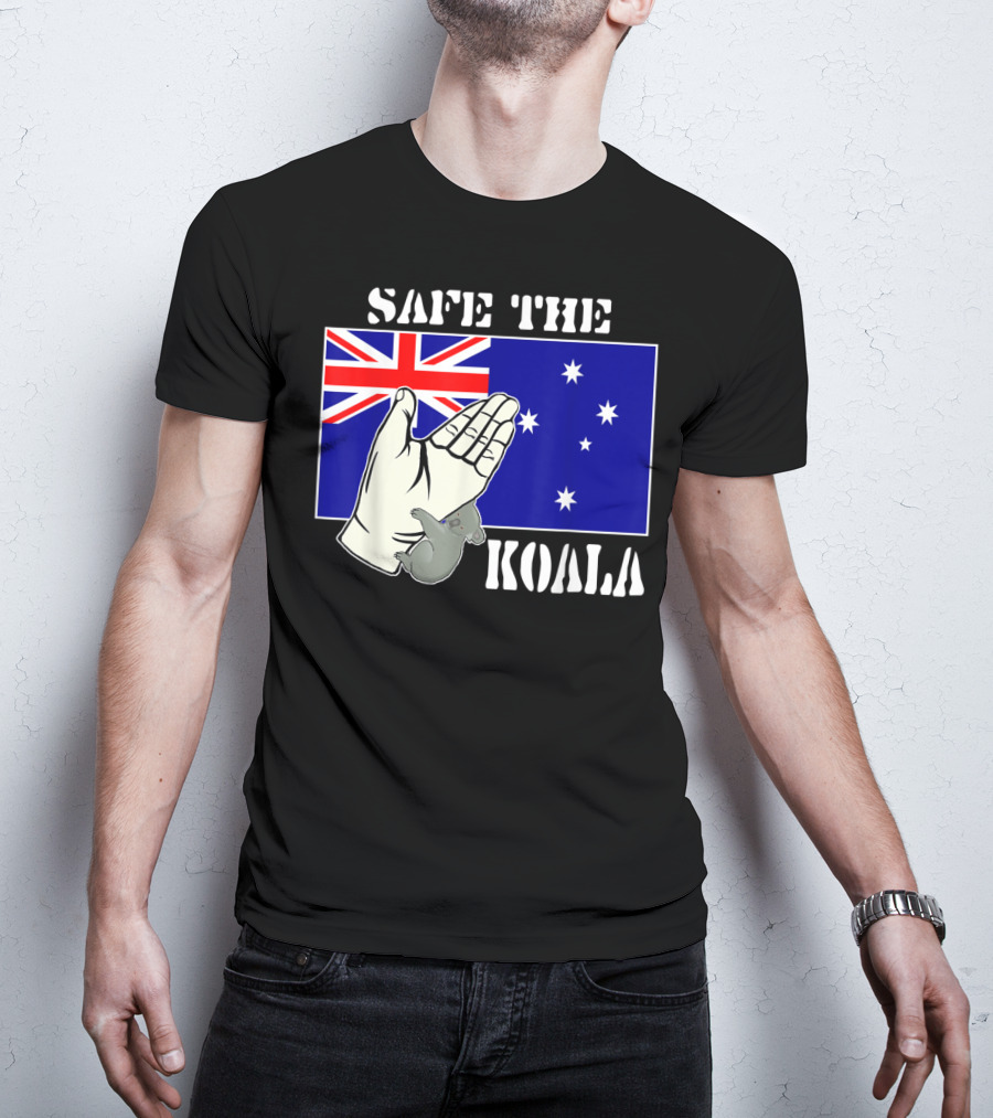 Safe The Koala Australia Flag Animal Welfare Koala T-Shirt