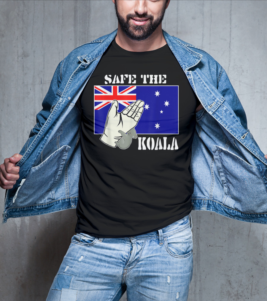 Safe The Koala Australia Flag Animal Welfare Koala T-Shirt