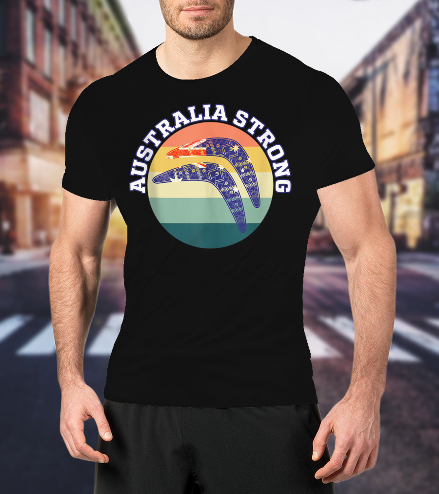 Australia Strong Boomerang Rainbow Circle T-Shirt