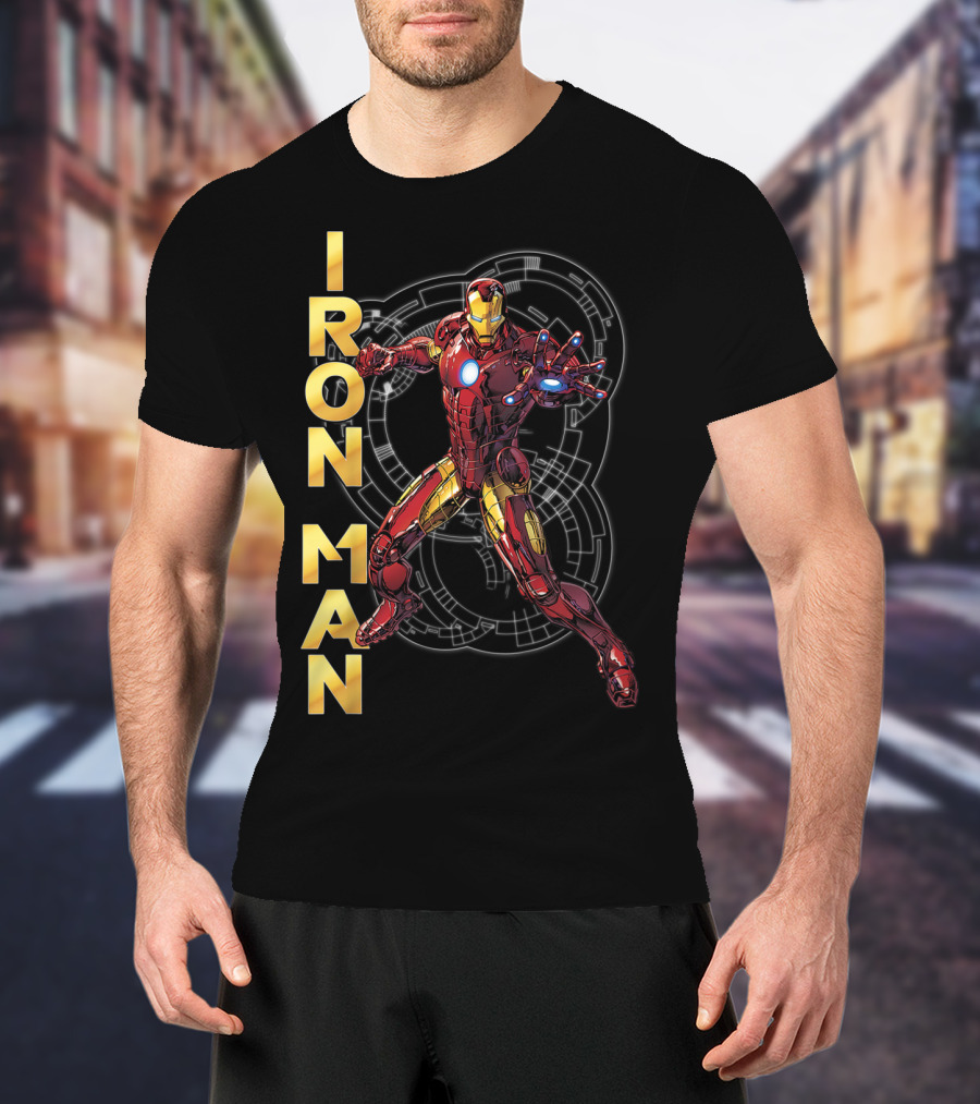 Marvel Avengers Assemble Iron Man Tech Suit Blueprint T-Shirt