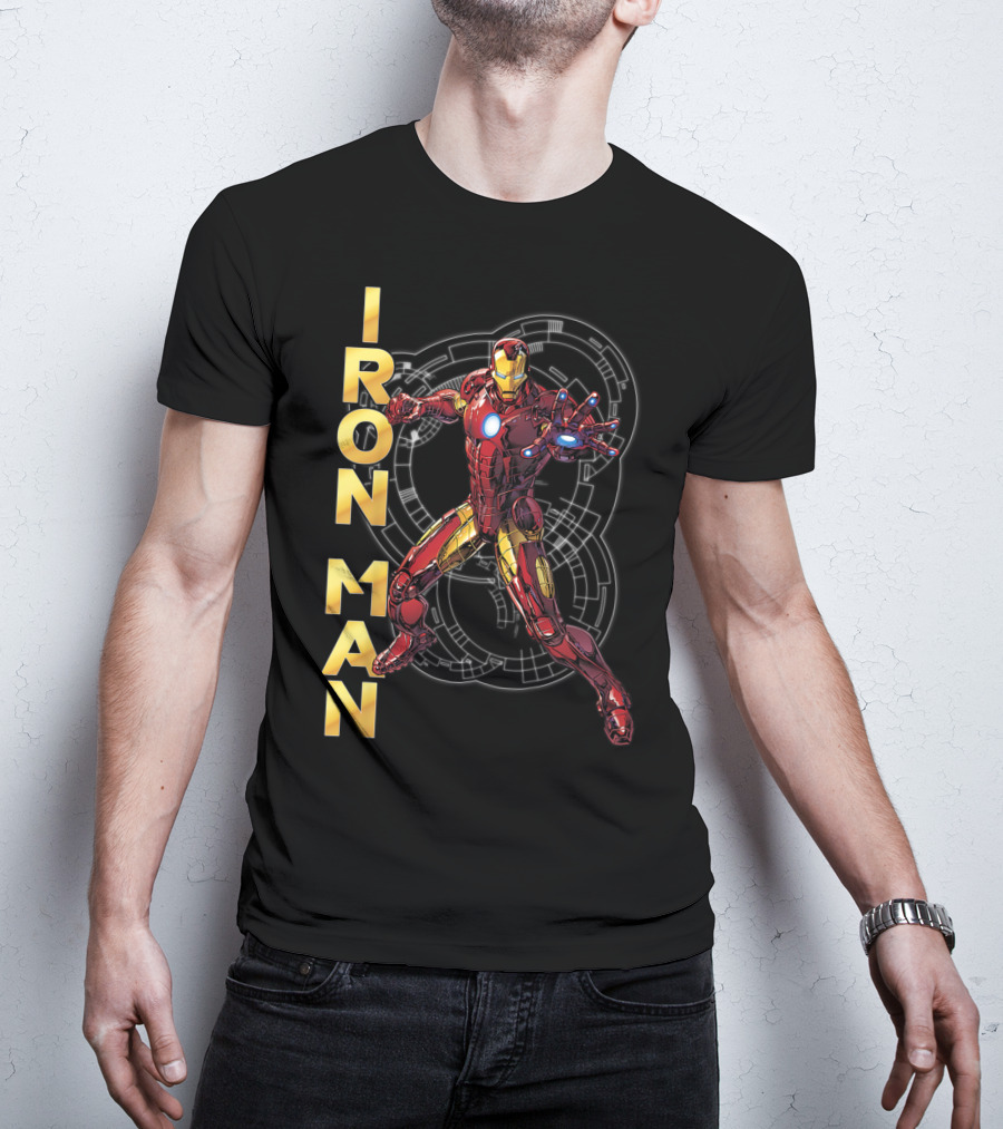 Marvel Avengers Assemble Iron Man Tech Suit Blueprint T-Shirt