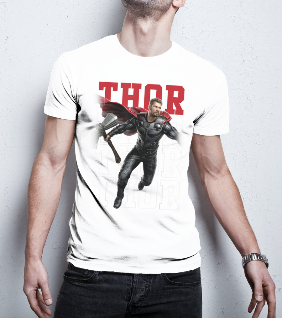 Marvel Avengers Endgame Thor Text Overlay Pose T-Shirt