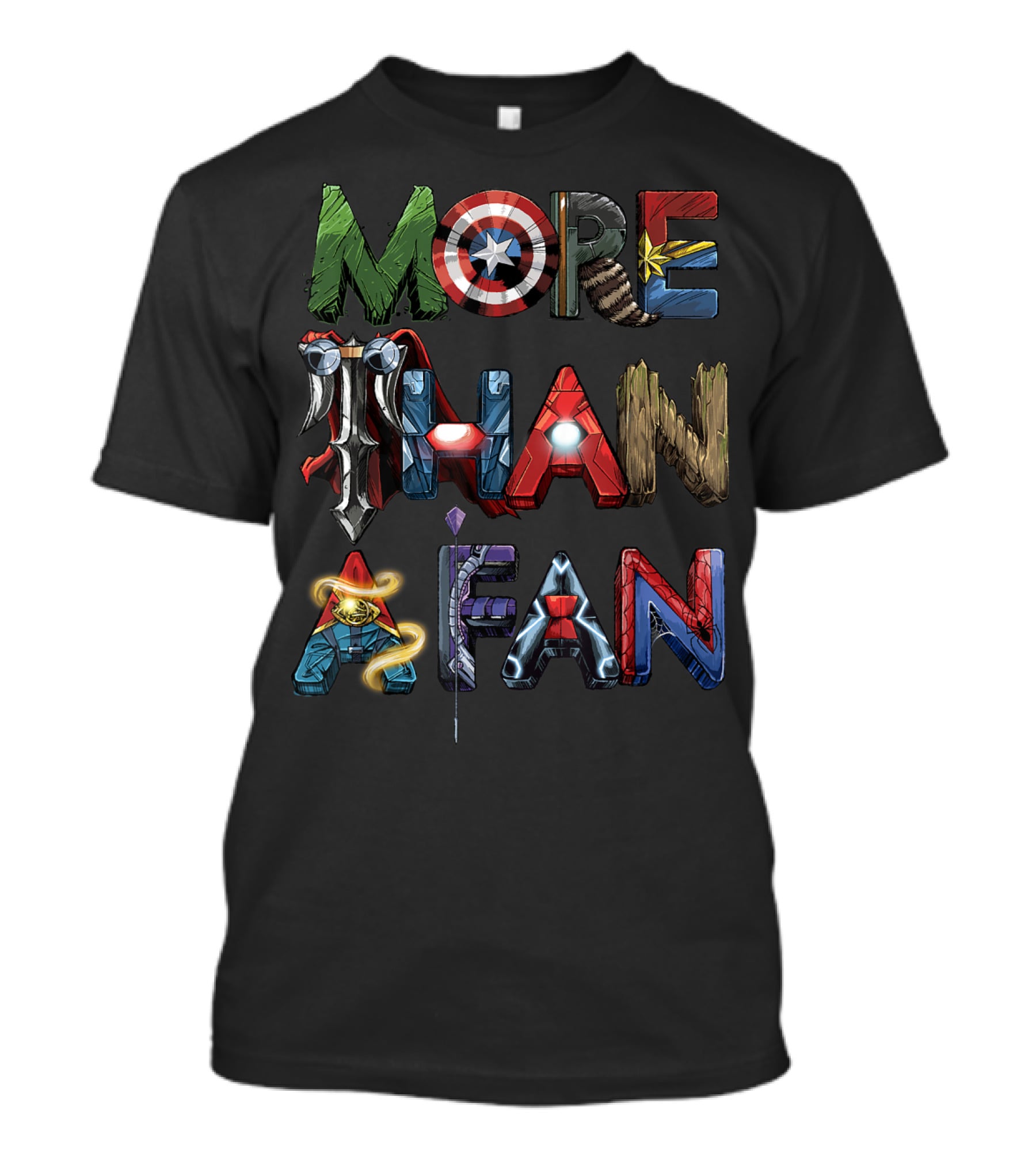 Marvel Avengers Iconic Heroes Word Art More Than A Fan T-Shirt