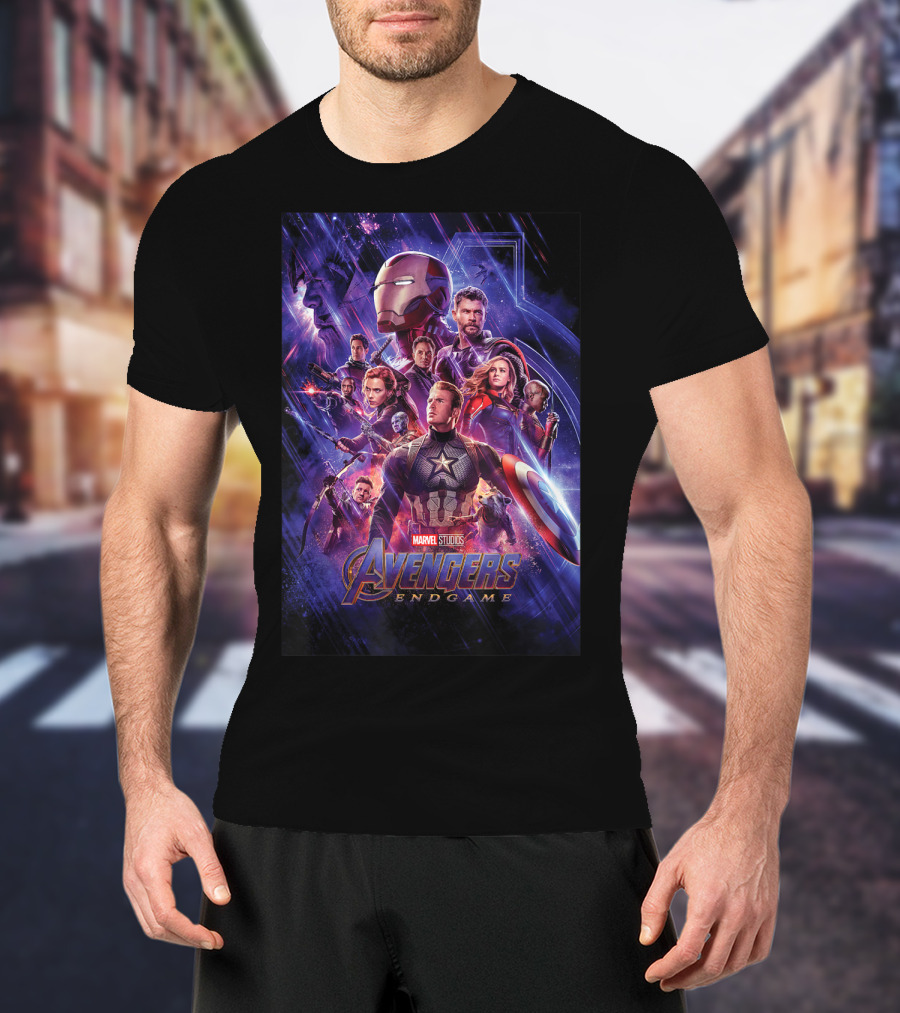 Marvel Studios Avengers Endgame Space Group Captain America Iron Man T-Shirt