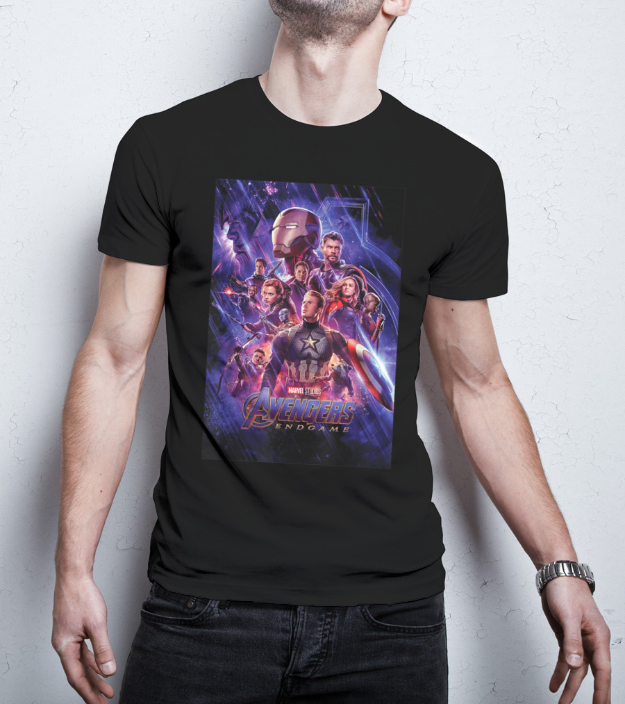 Marvel Studios Avengers Endgame Space Group Captain America Iron Man T-Shirt