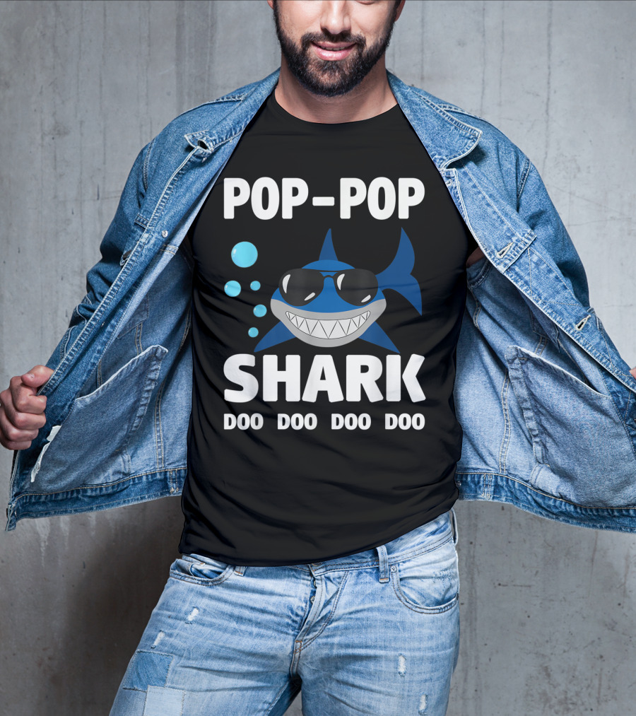 Pop Pop Shark Doo Doo Doo Doo Grandpa Father T-Shirt