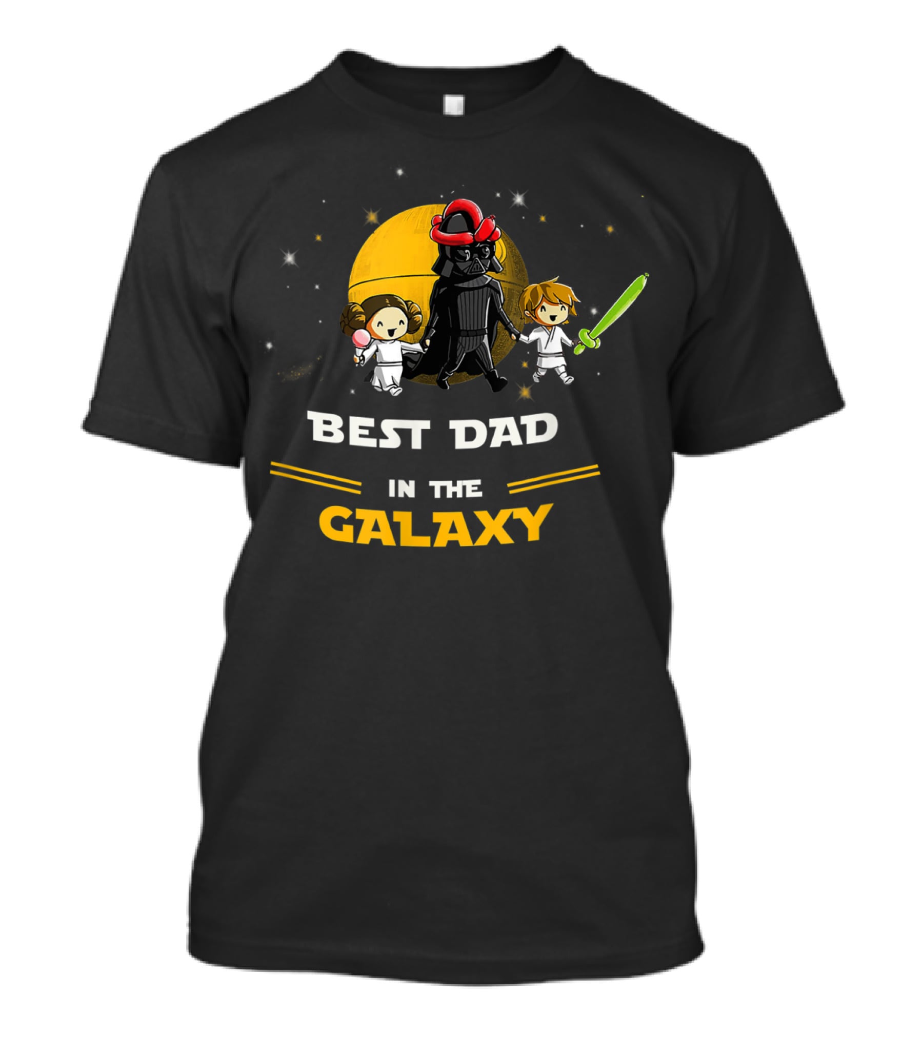 Best Dad In The Galaxy Father Daughter And Son Lightsaber Star Adventure T-Shirt