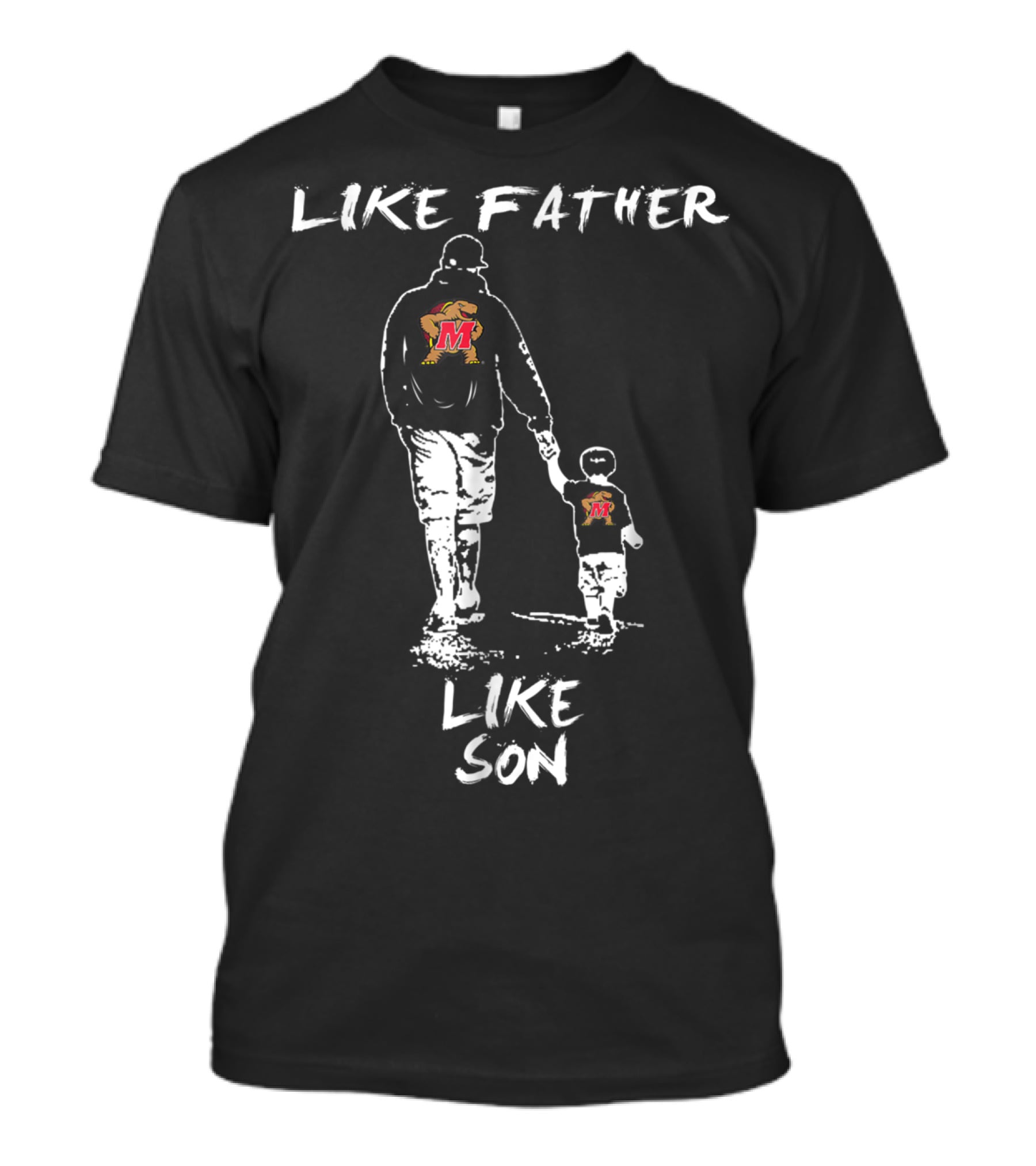 Maryland Terrapins Like Father Like Son Walking Together With Matching T-Shirt