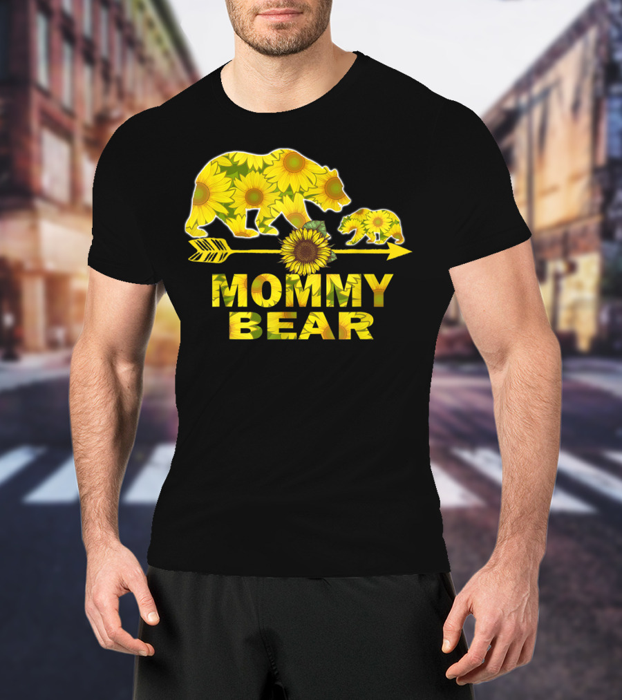 Mommy Bear Sunflower Arrow Mother Father T-Shirt