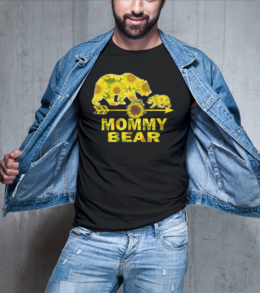 Mommy Bear Sunflower Arrow Mother Father T-Shirt