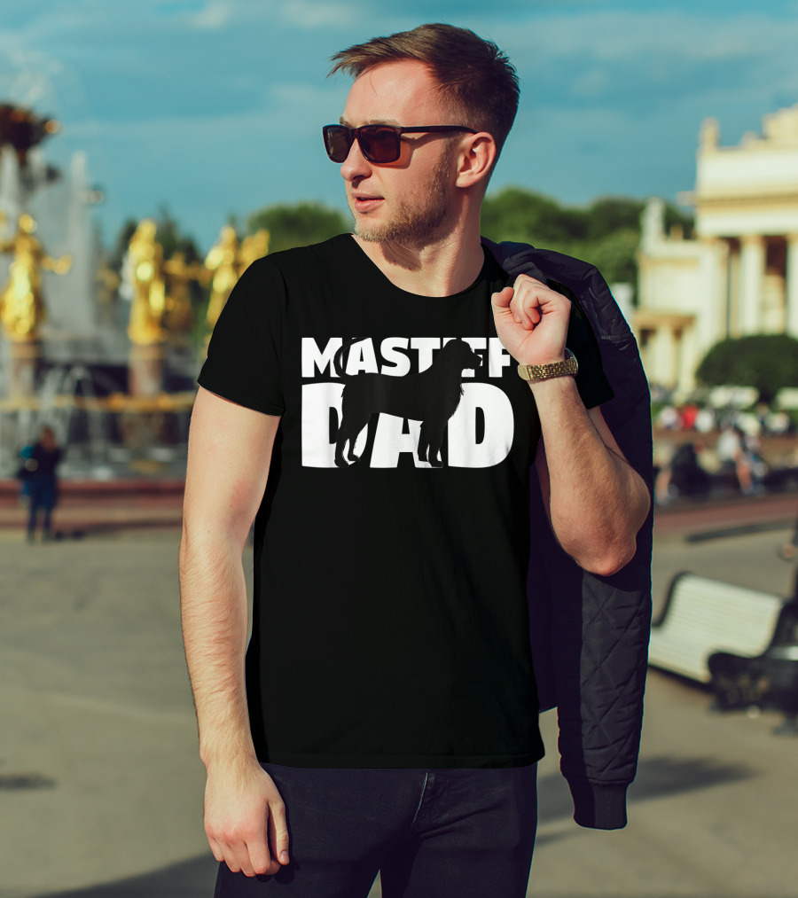 Mastiff Dad Silhouette Design Father's Day T-Shirt