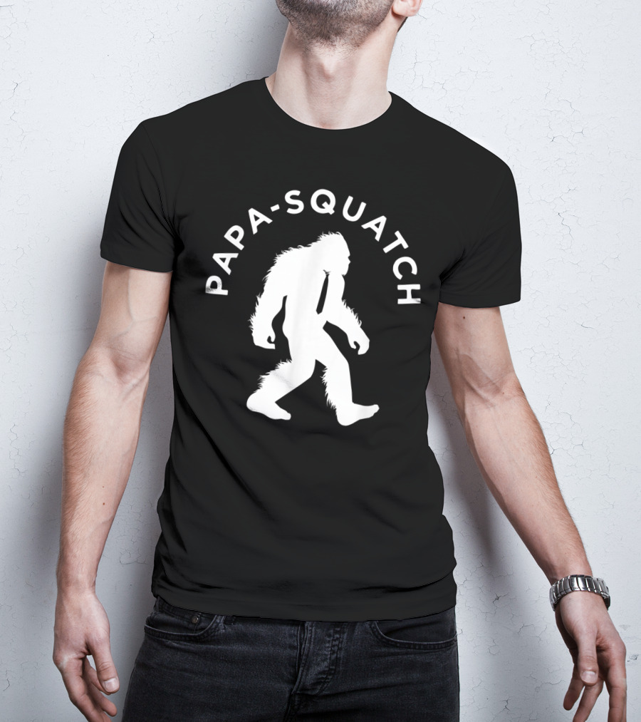 Papa Sasquatch Cute Cryptid Father Bigfoot Walking T-Shirt