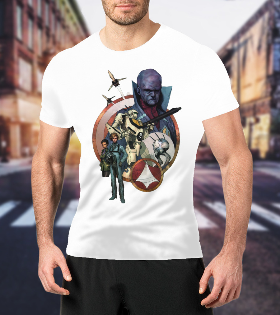 Robotech RBT Roy Fokker Lisa Hunter Zentraedi Logo Battle T-Shirt