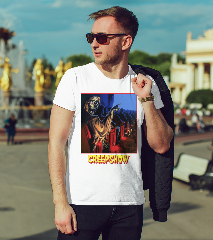 Creepshow Skeleton Ushers Menacing Audience In Theater Scene T-Shirt