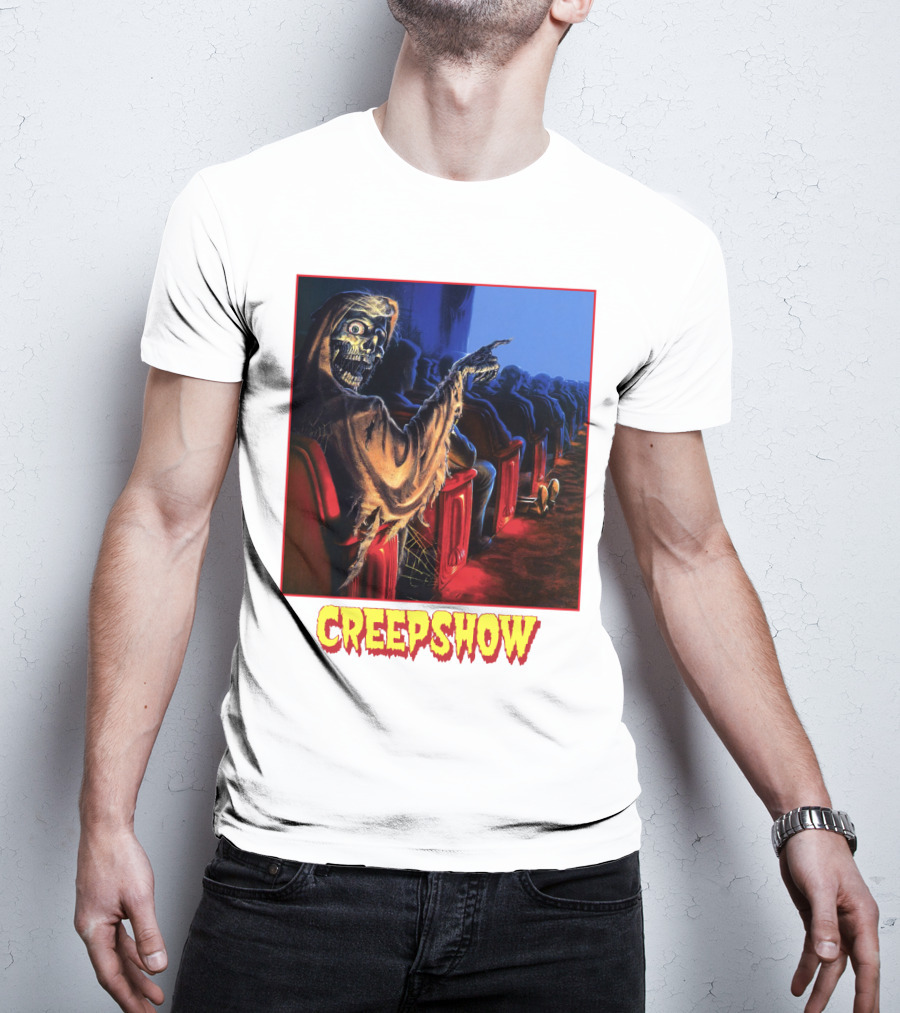 Creepshow Skeleton Ushers Menacing Audience In Theater Scene T-Shirt