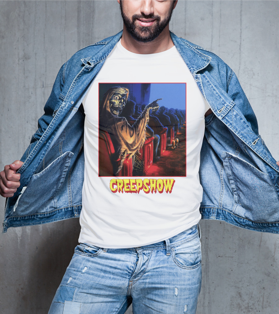 Creepshow Skeleton Ushers Menacing Audience In Theater Scene T-Shirt