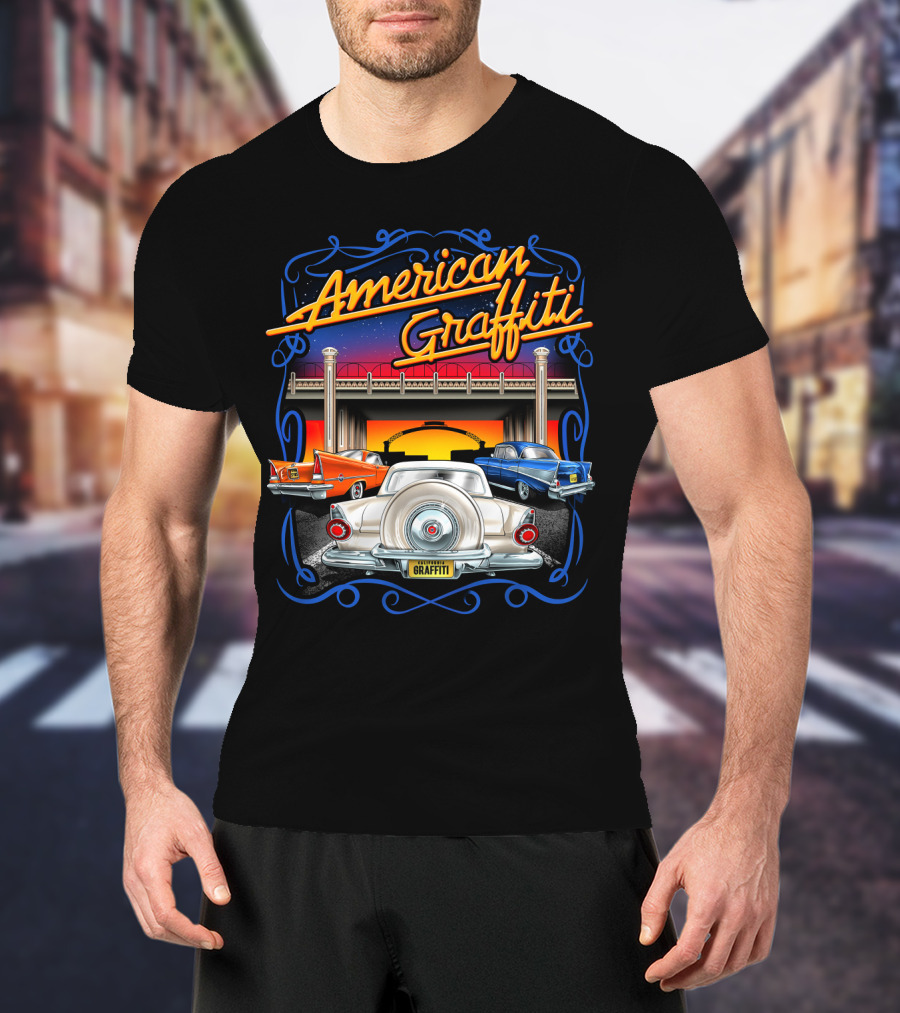 American Graffiti Classic Cars Scene T-Shirt