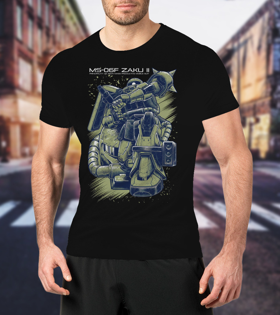 MS-06F Zaku II Principality Of Zeon Mass Production Mobile Suit T-Shirt