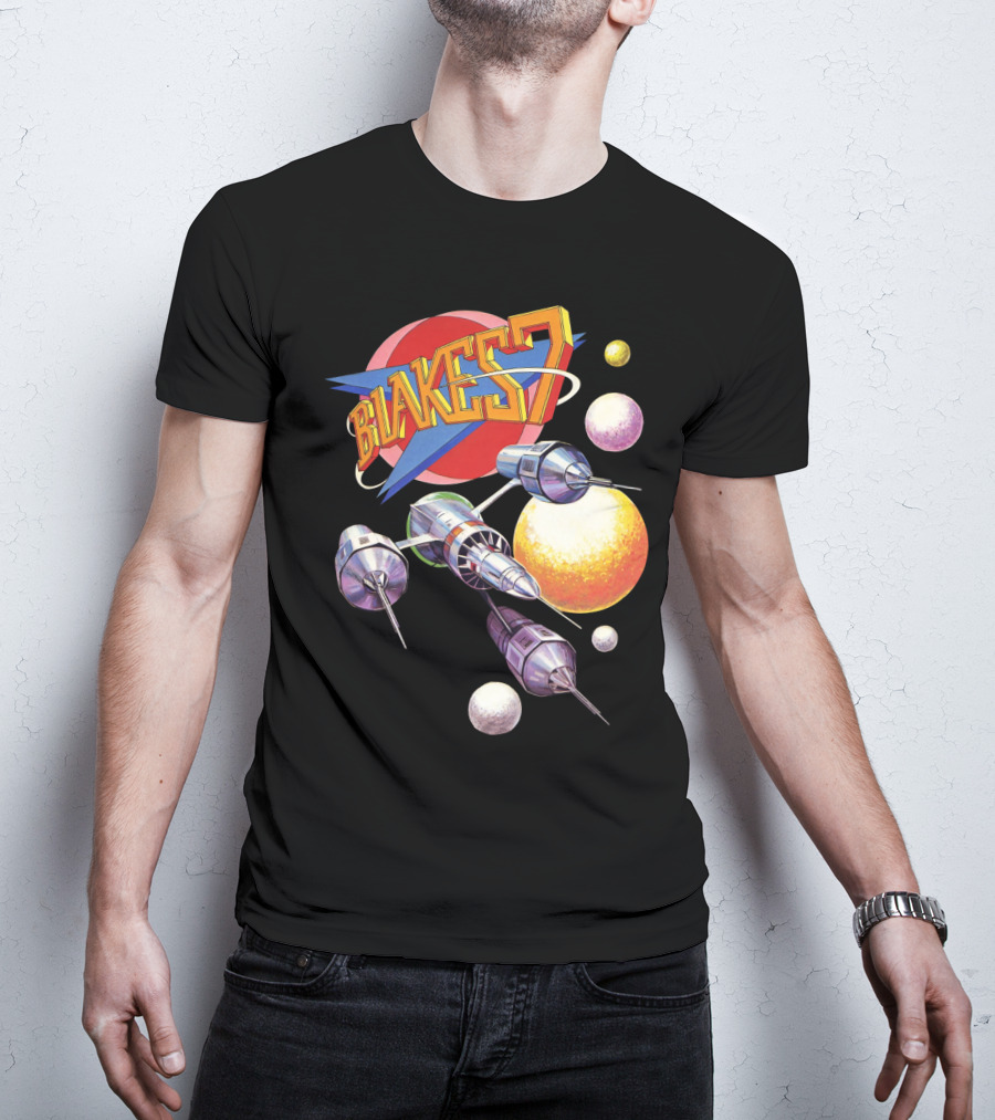 Blake's 7 Annual Retro Sci-Fi Spaceship And Planets T-Shirt