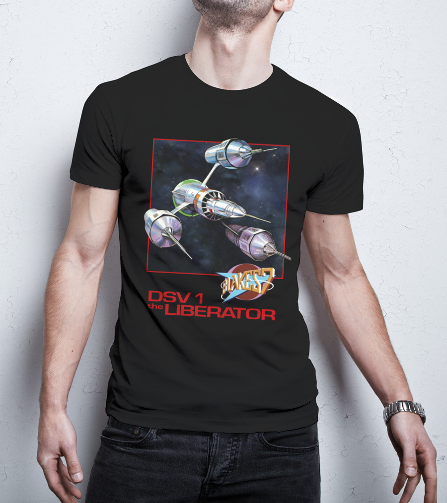 Blake's 7 DSV1 The Liberator Spacecraft In Outer Space T-Shirt