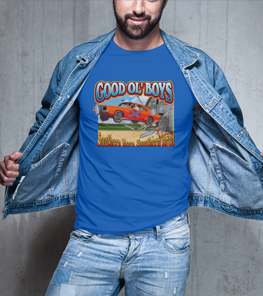 Good Ol' Boys Southern Born Southern Bred Dukes Of Hazzard Car Jump Scene T-Shirt