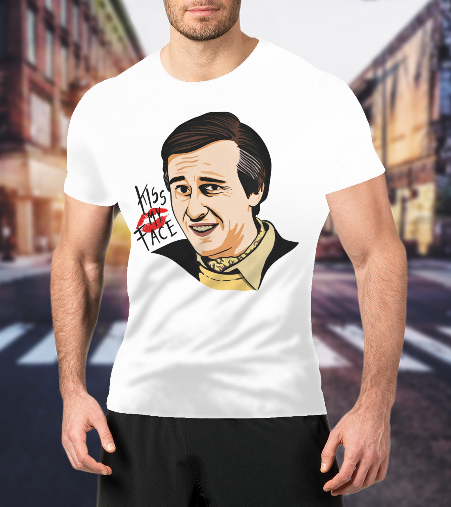 Alan Partridge Kiss My Face Retro Portrait With Lipstick T-Shirt