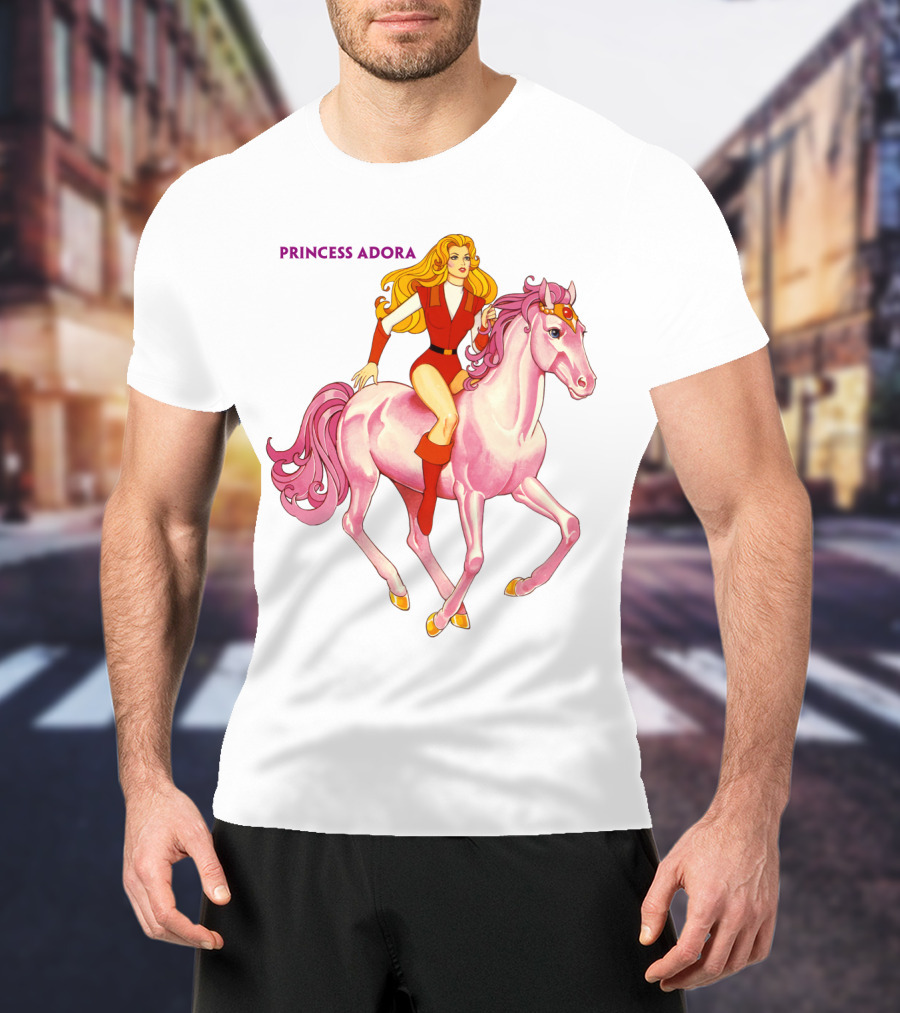 Princess Adora Riding Pink Horse She-Ra Character Fan T-Shirt