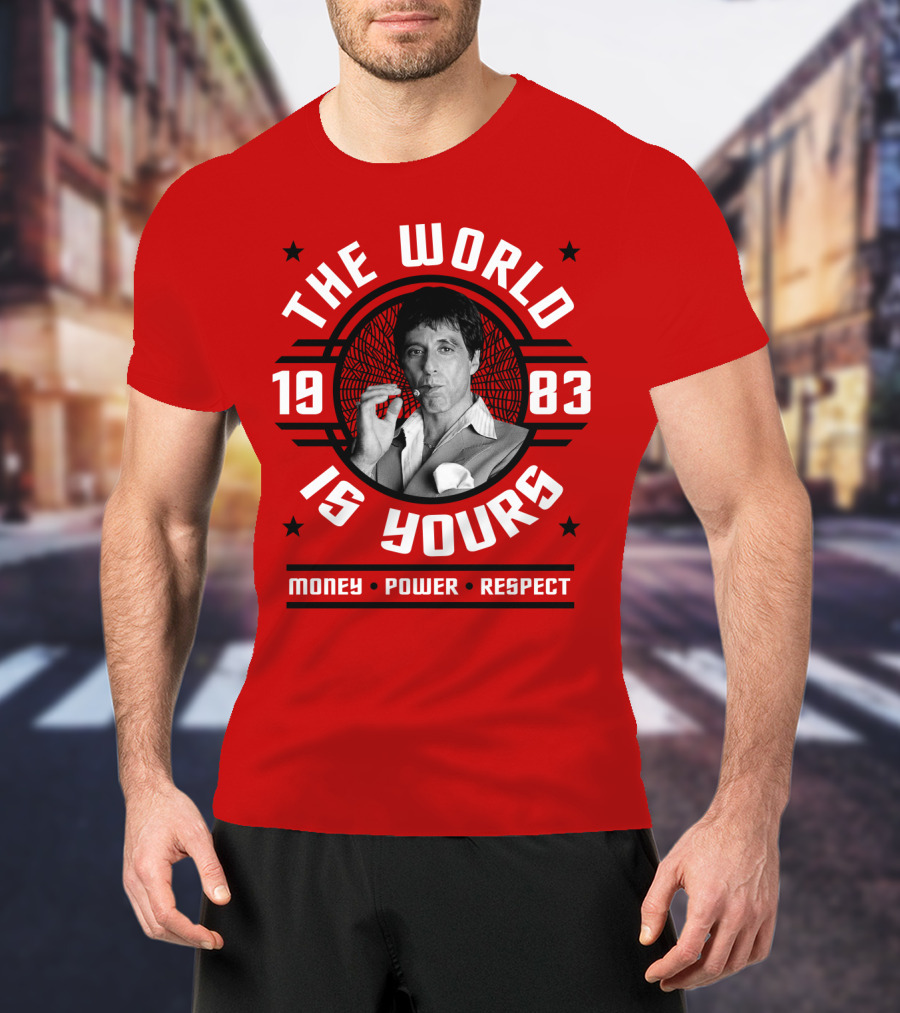 Scarface The World Is Yours 1983 Money Power Respect T-Shirt