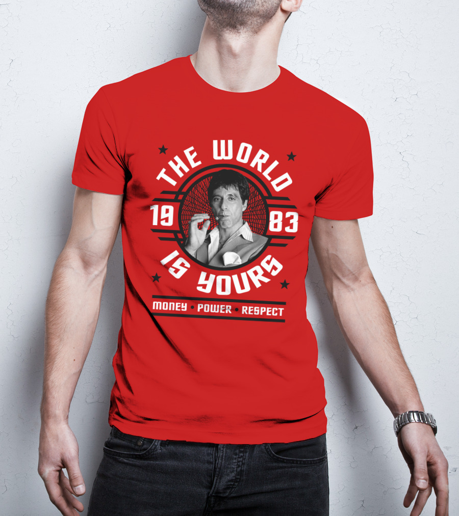 Scarface The World Is Yours 1983 Money Power Respect T-Shirt