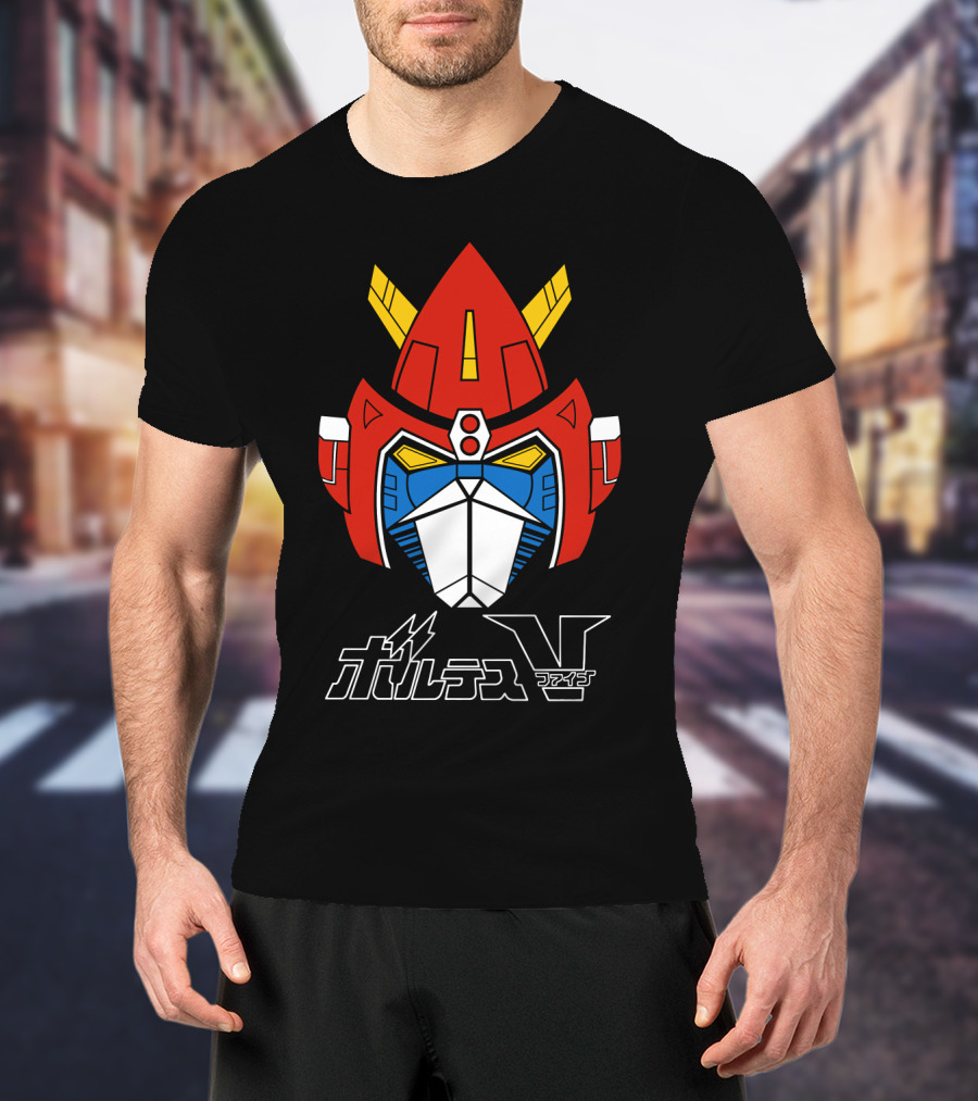 Chodenji Machine Voltes V Robot Head Japanese Text T-Shirt