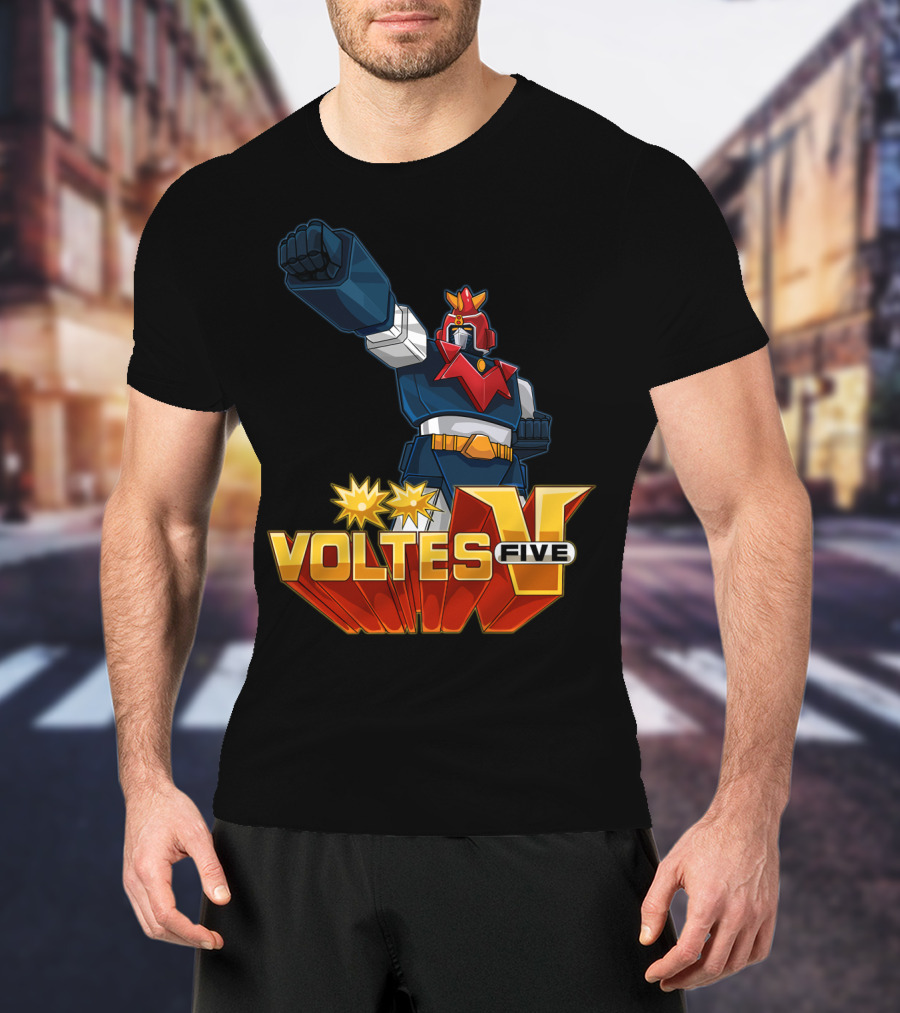 Voltes Five Robot Iconic Anime Character Fist Power Action T-Shirt