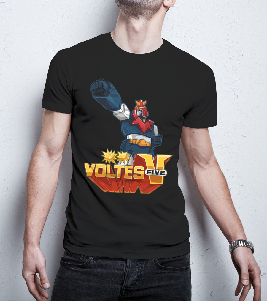 Voltes Five Robot Iconic Anime Character Fist Power Action T-Shirt