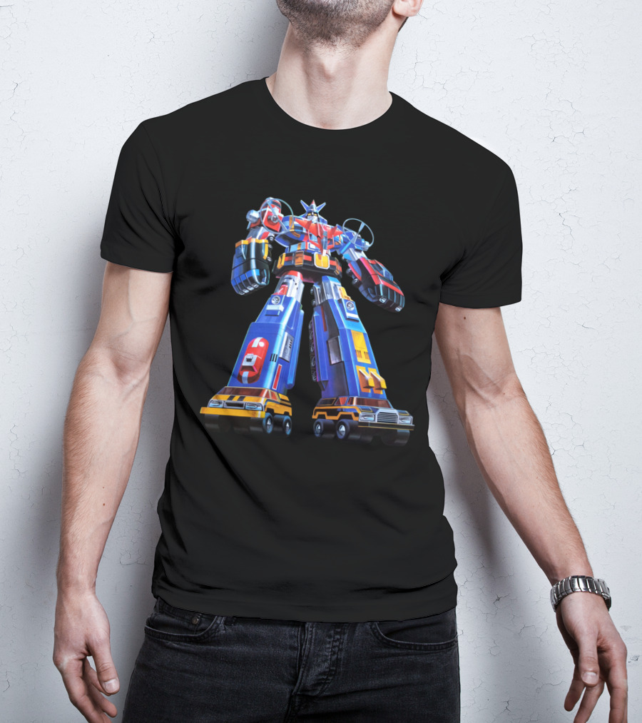 Vehicle Force Voltron Dairugger XV Giant Mecha Robot T-Shirt