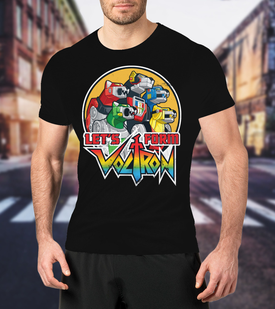 Let’s Form Voltron Lions Retro Iconic Team Assembly T-Shirt