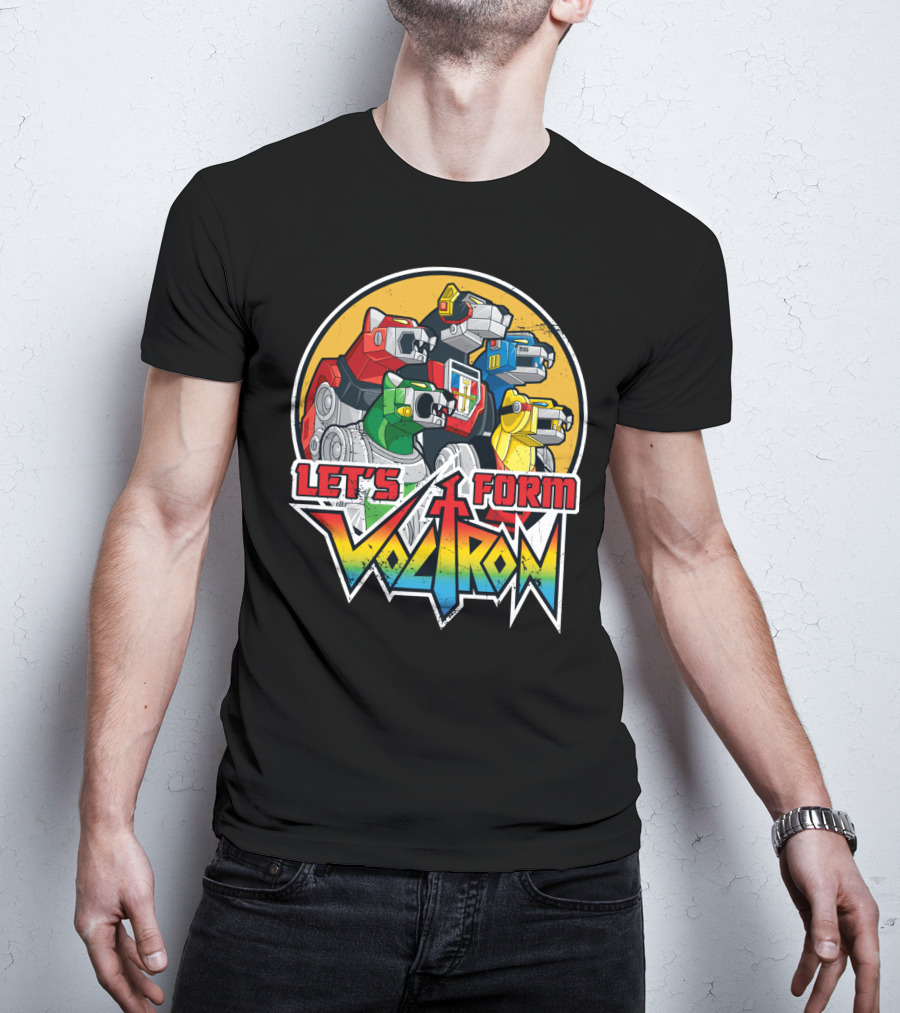 Let’s Form Voltron Lions Retro Iconic Team Assembly T-Shirt