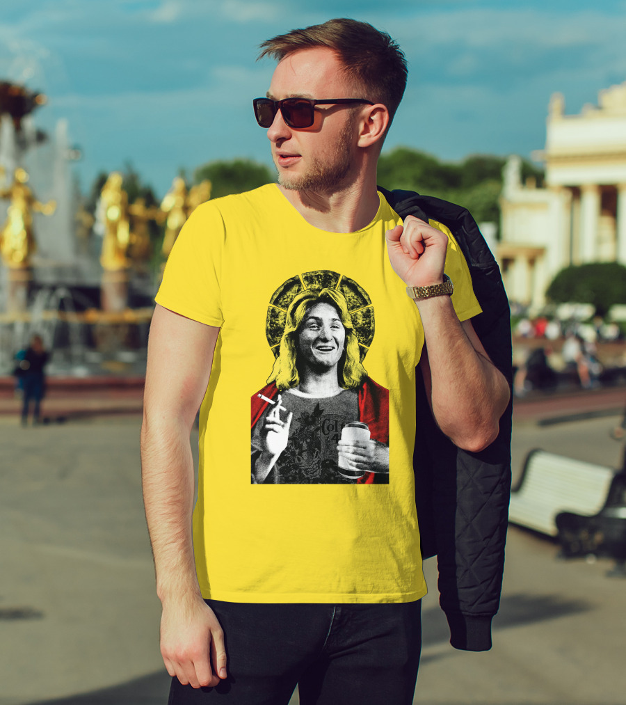 Fast Times At Ridgemont High Jeff Spicoli Halo Smoking And Holding Drink T-Shirt